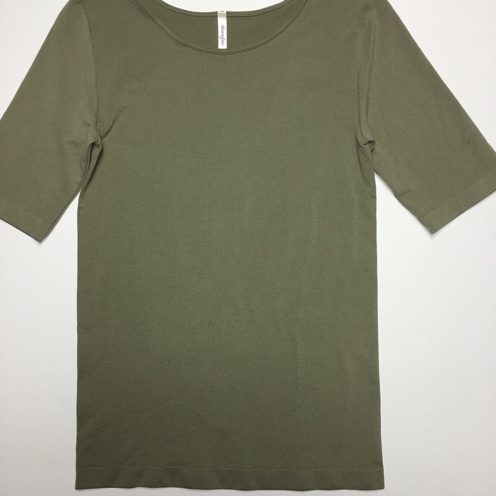 Skinny Tees Womens Green SS Top Size Plus
